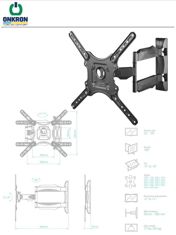 Кронштейн для телевизора ONKRON M4